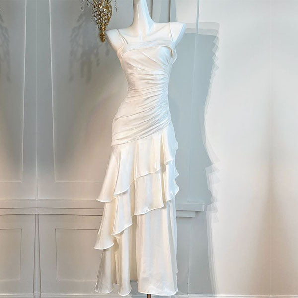 Sora Celestial Ivory Tiered Ruffles Maxi Dress