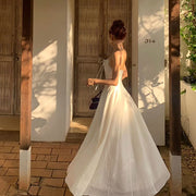 Calista White Flowy Elegance Maxi Dress