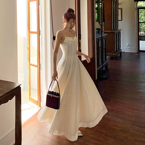 Calista White Flowy Elegance Maxi Dress