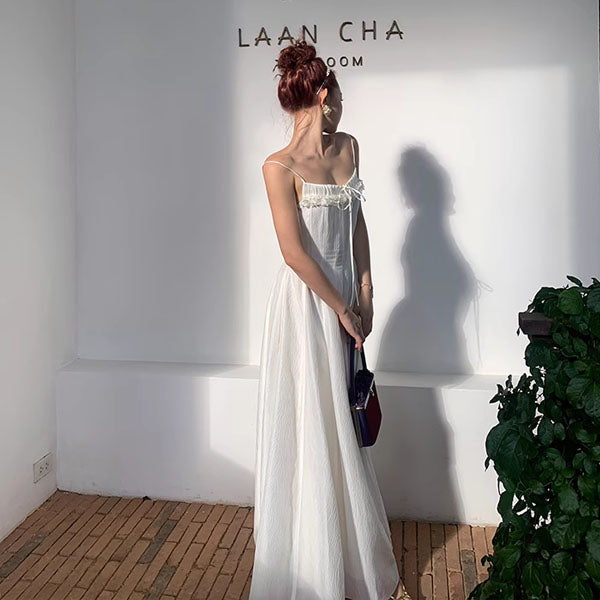 Calista White Flowy Elegance Maxi Dress
