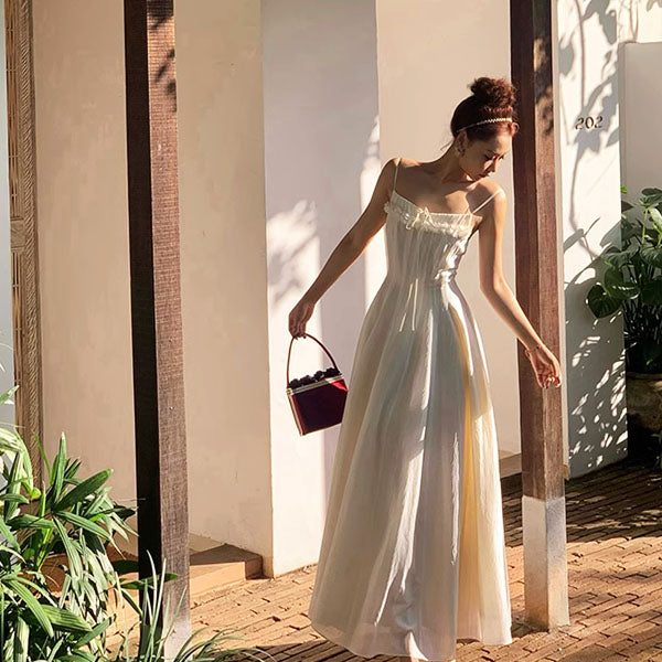 Calista White Flowy Elegance Maxi Dress