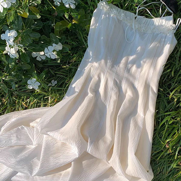 Calista White Flowy Elegance Maxi Dress