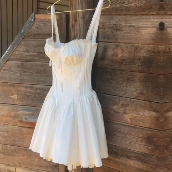Elisha White Corset Mini Skater Dress