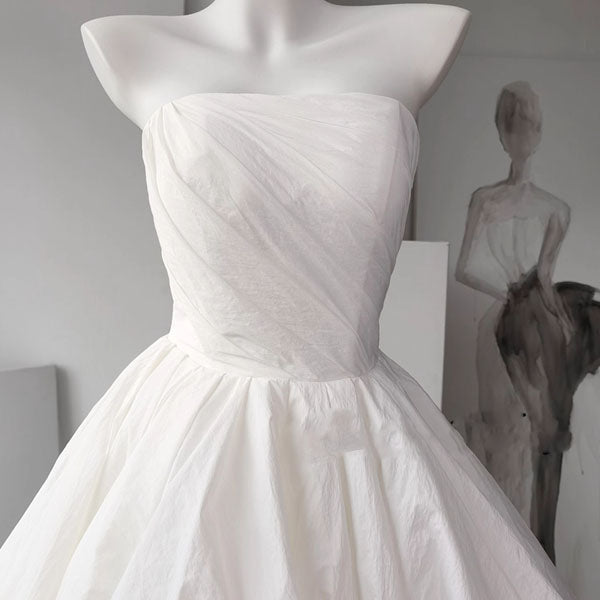 Vivienne Ethereal Strapless White Evening Dress