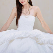 Vivienne Ethereal Strapless White Evening Dress