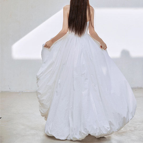 Vivienne Ethereal Strapless White Evening Dress
