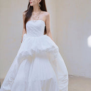 Vivienne Ethereal Strapless White Evening Dress