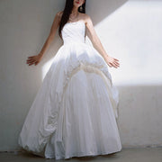Vivienne Ethereal Strapless White Evening Dress