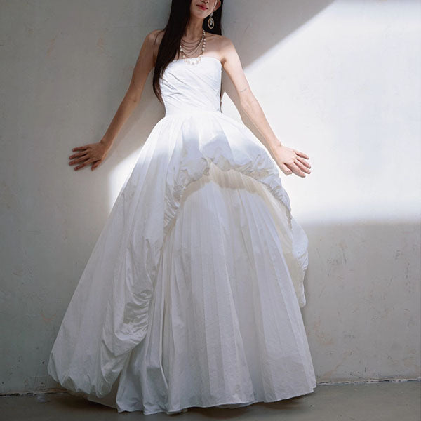 Vivienne Ethereal Strapless White Evening Dress