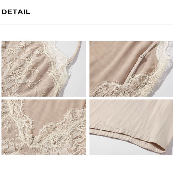 Errisa Ethereal Champagne Nude Lace Evening Dress