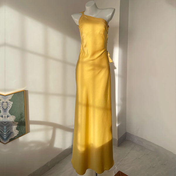 Kara Elegant Backless Satin Slip Evening Dress
