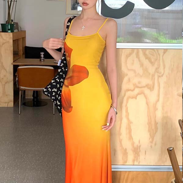 Brenda Spaghetti Strap Floral Maxi Dress