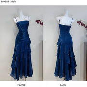 Sora Celestial Navy Tiered Ruffles Maxi Dress