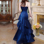 Sora Celestial Navy Tiered Ruffles Maxi Dress