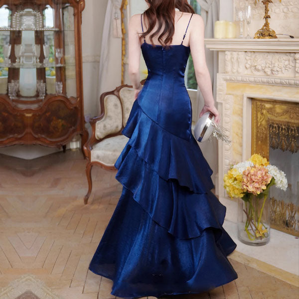 Sora Celestial Navy Tiered Ruffles Maxi Dress