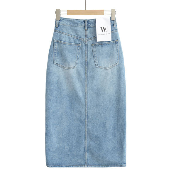 Amelia Light Wash Denim Maxi Skirt