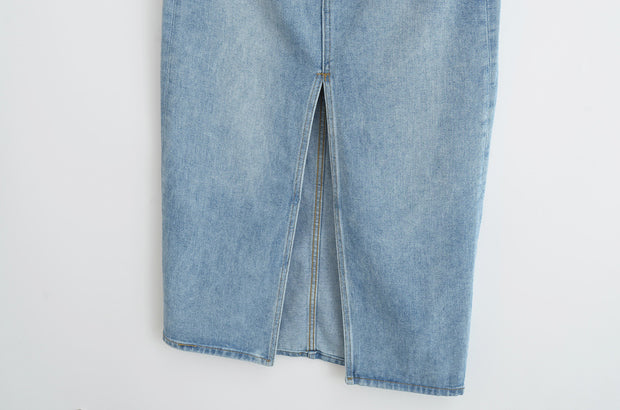 Amelia Light Wash Denim Maxi Skirt