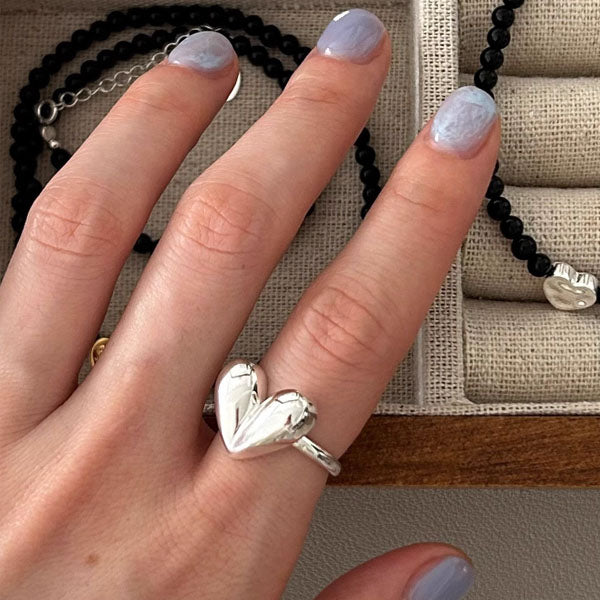 Ira 925 Silver Heart Shape Ring – The Wildflower Shop