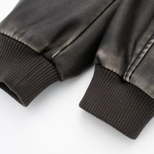 Darla Black Brown Vegan Leather Moto Jacket