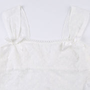 Maddie White Lace Embroidery Sleeveless Top
