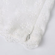 Maddie White Lace Embroidery Sleeveless Top