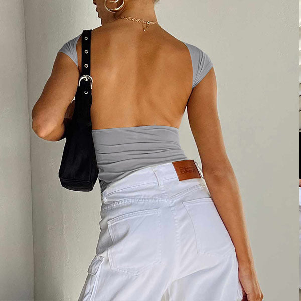 Carina Cap Sleeve Backless Top