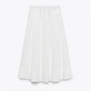 Alexia White Floral Eyelet Print Maxi Skirt