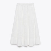 Alexia White Floral Eyelet Print Maxi Skirt