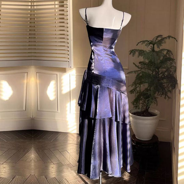 Pamela Royal Blue Enchanting Ruffled Tiered Maxi Dress XS Pamela Royal Blue Enchanting Ruffled Tiered Maxi Dress XS