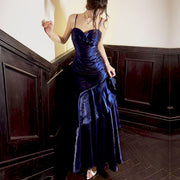 Pamela Royal Blue Enchanting Ruffled Tiered Maxi Dress