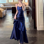 Pamela Royal Blue Enchanting Ruffled Tiered Maxi Dress