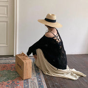 Kendra Oversize Criss Cross Back Light Knit Top