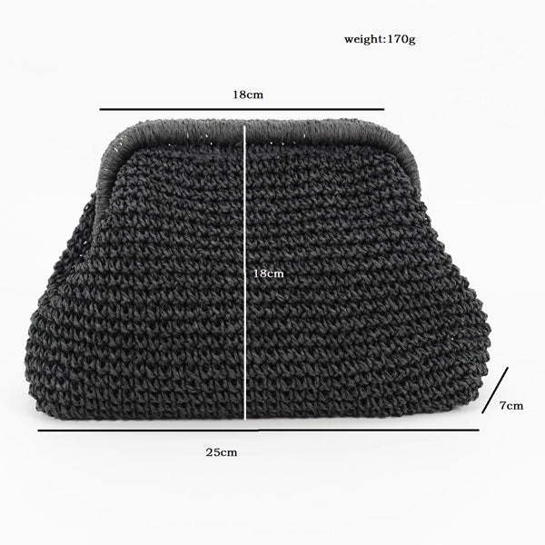 Diane Woven Raffia Clutch Bag