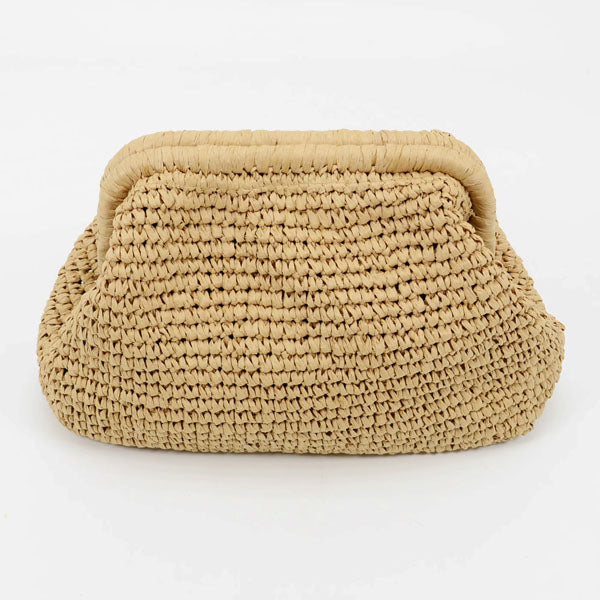 Diane Woven Raffia Clutch Bag