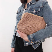 Diane Woven Raffia Clutch Bag