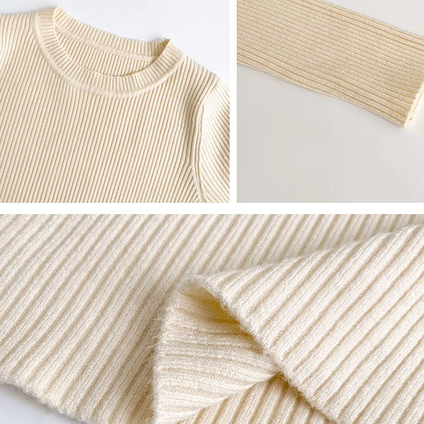 Karlie Ribbed Knit long Sleeve Sweater Top