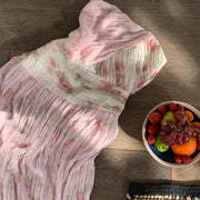 Krissy Romantic Pink Flora Strapless Dress