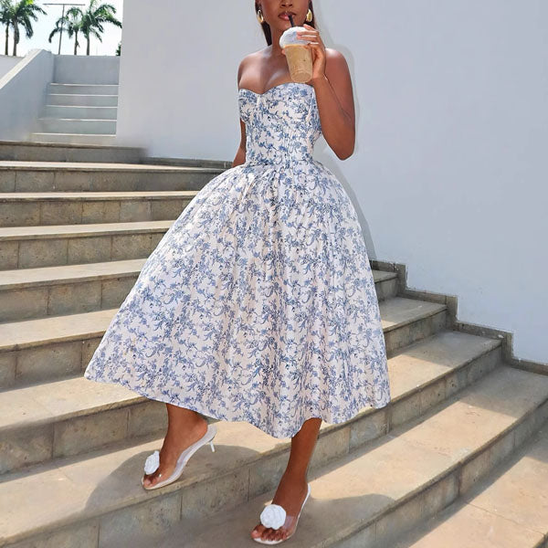 bhldn strapless 3d floral vine fit & flare midi dress BHLDN Strapless 3D Floral Vine Fit & Flare Midi Dress at MarketFair Shoppes in Princeton, NJ