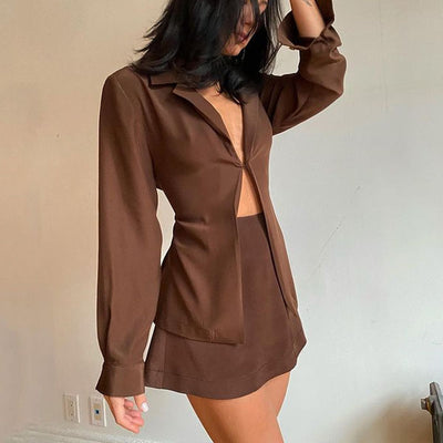 Bella Long Sleeve Shirt & Skirt Set