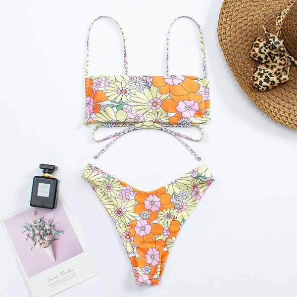 Kyla Bandeau Style Floral Bikini Set