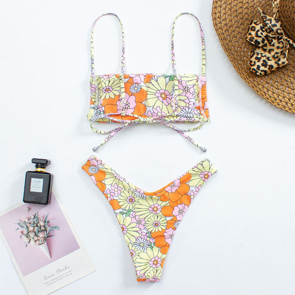 Kyla Bandeau Style Floral Bikini Set