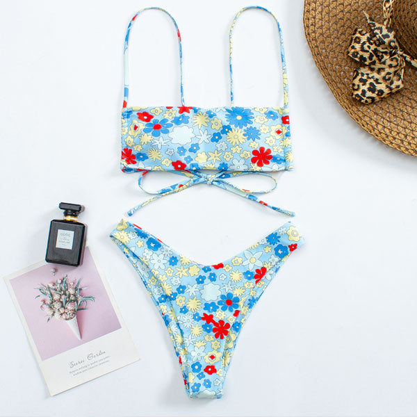 Kyla Bandeau Style Floral Bikini Set