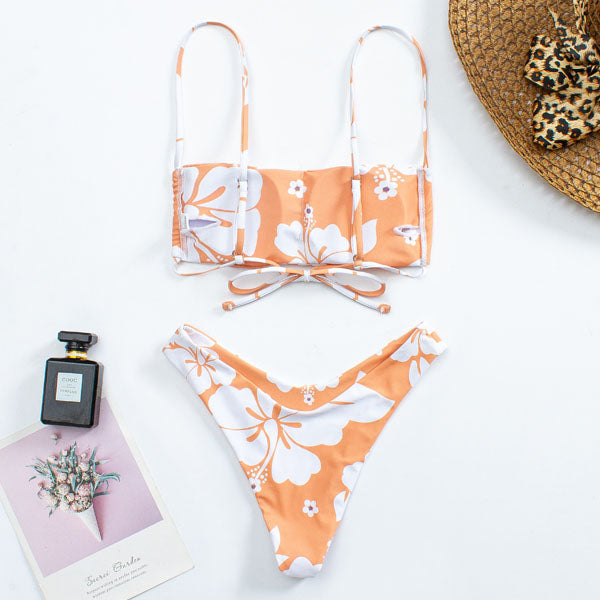 Kyla Bandeau Style Floral Bikini Set
