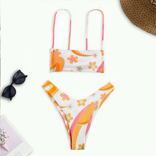 Kyla Bandeau Style Floral Bikini Set