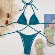 Yuri Ribbed Style String Bikini Set