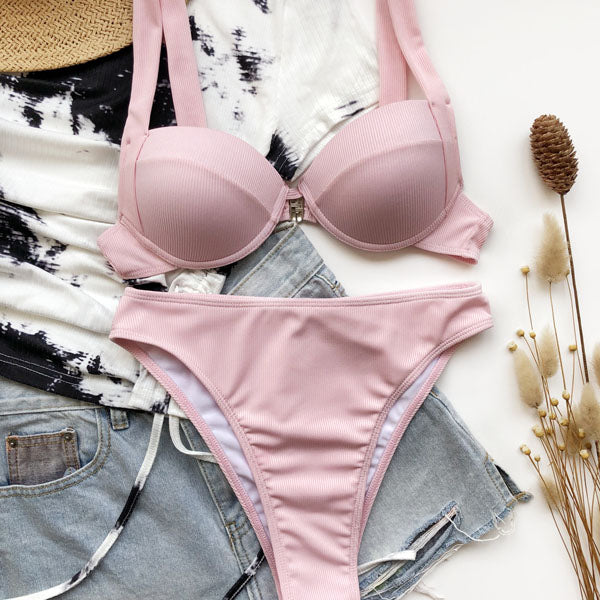 Tara Ribbed Style High Waist Bikini