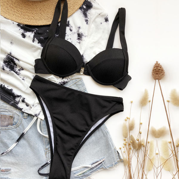 Tara Ribbed Style High Waist Bikini