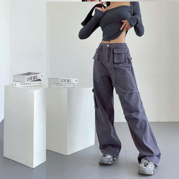 Danni Mid Rise Straight Leg Cargo Pants
