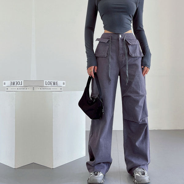 Danni Mid Rise Straight Leg Cargo Pants