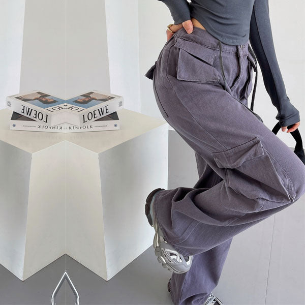 Danni Mid Rise Straight Leg Cargo Pants